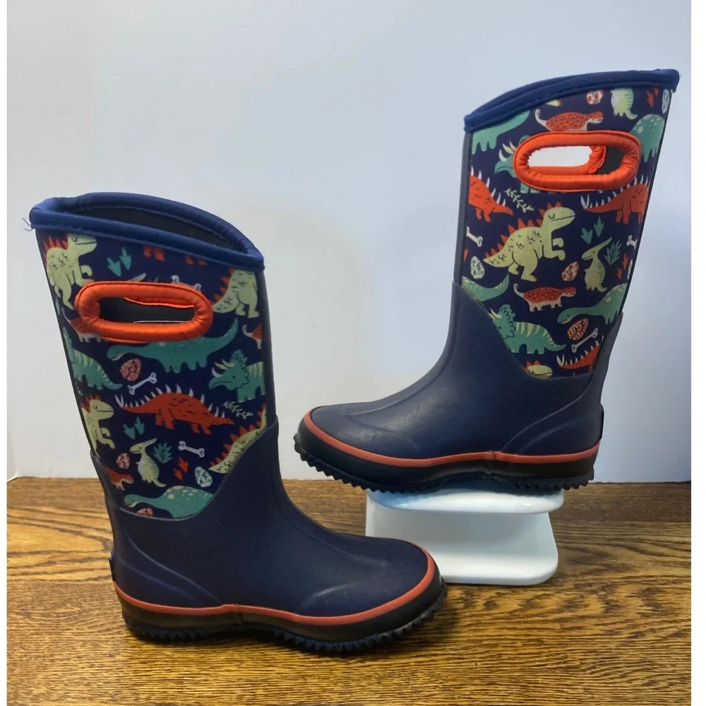Lone Cone Kids Dinosaur Neoprene Rain Boots Navy Blue US 11 EU 29 Mud Boots